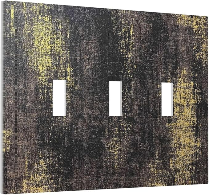 Decorative Switch Plates Vintage Industrial Rusty Metallic 3 Gang Wall Plate Triple Toggle Light Switch Cover Faceplate Electrical Wall Panels For Farmhouse Cabin Decor