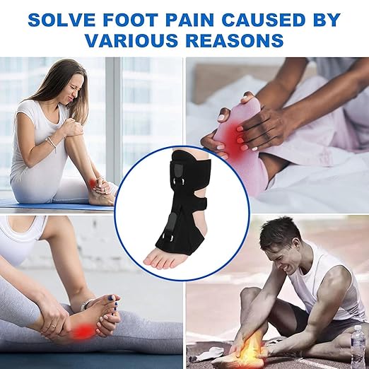 Plantar Fasciitis Night Splint-Upgrade 3 Adjustable Planter Facetious Relief Brace,Plantar Fasciitis Relief Women Men Straps,Support Relief Foot Drop Achilles Tendonitis Day Night(Black-2PC)