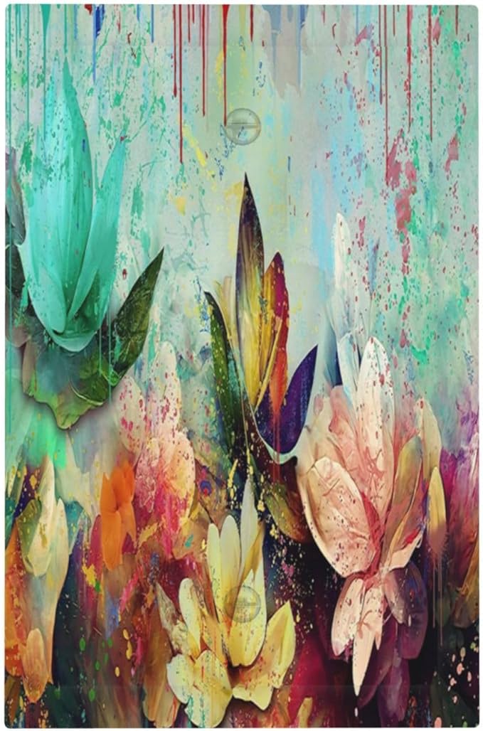 Light Switch Cover Plate Watercolor Flower Colorful Floral Wall Plates 1-Gang No Blank Device Electrical Outlet Covers Switchplate Receptacle Faceplate for Bathroom Bedroom Decor
