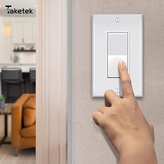 Decorator Wall Plates, Paddle Light Switch Covers, Wall Plates for Rocker Light Switches or Receptacle Outlets, Electrical Decora Faceplate Cover, Single Gang Wallplate, White, 20 Pack