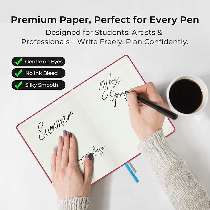 Planner 2026 Daily Weekly and Monthly,6.5"x3.75",12 Months Spiral Bound Calendar Agenda with Self-adhesive Pen Holder,2026 Appointment Book with Vegan Leather Soft Cover,Rose Red