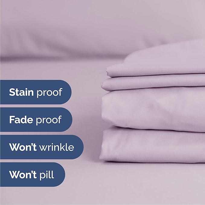 Cal King 6 Piece Sheet Set - Cooling & Breathable Bed Sheets - Hotel Luxury Bed Sheets for Women, Men, Kids & Teens - Deep Pockets - Easy Fit - Soft and Wrinkle Free - Cal King Light Lavender Sheets