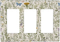 Floral Vintage Garden Plants Herbs Flower Botanical Outlet Covers Triple Rocker Light Switch Covers Decorative Mustard Green 3 Gang Wall Plate Gfci Electrical Receptacle Switchplate Faceplate