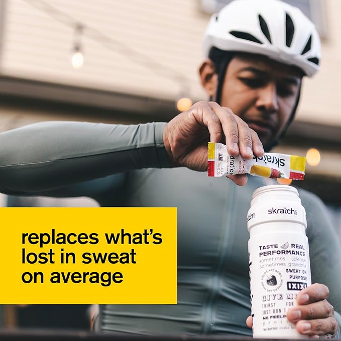 Skratch Labs Hydration Packets Hydration Drink Mix, Strawberry Lemonade (20ct) - Electrolyte Powder Developed for Athletes and Sports Performance, Gluten Free, Vegan, Kosher
