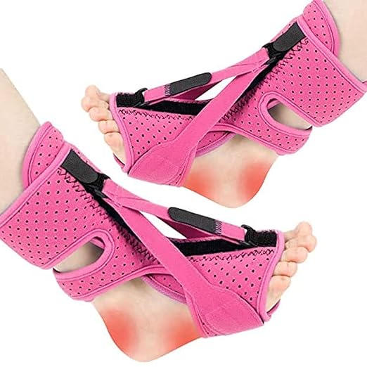 Plantar Fasciitis Night Splint-Upgrade 3 Adjustable Planter Facetious Relief Brace,Plantar Fasciitis Relief Women Men Straps,Support Relief Foot Drop Achilles Tendonitis Day Night(Pink-2PC)
