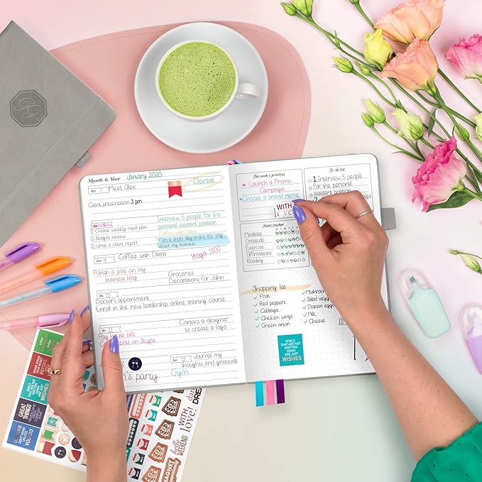 GoGirl Planner and Organizer for Women – Compact Size Weekly Planner, Goals Journal & Agenda to Improve Time Management, Productivity & Live Happier. Undated – Start Anytime, Lasts 1 Year – Gray