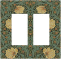 Decorative Outlet Covers William Morris Floral Vintage Flowers Pattern 2 Gang Double GFCI Rocker Electrical Wall Panels Light Switch Cover Plate for Bedroom living Room Decor