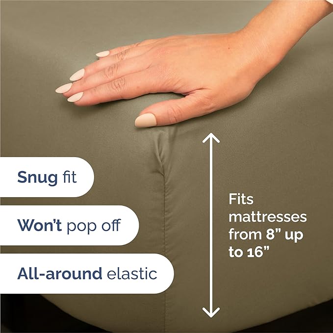 King 6 Piece Sheet Set - Cooling & Breathable Bed Sheets - Hotel Luxury Bed Sheets for Women, Men, Kids & Teens - Comfy Bedding with Deep Pockets & Easy Fit - Soft and Wrinkle Free - King Khaki Sheets