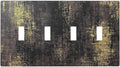 Light Switch Covers Vintage Industrial Rusty Metallic Quad Toggle Electrical Faceplate 4 Gang Wall Plate Decorative Switch Plates For Farmhouse Cabin Decor