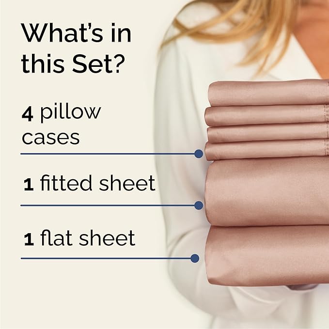 Queen 6 Piece Sheet Set - Cooling & Breathable Bed Sheets - Hotel Luxury Bed Sheets for Women, Men, Kids & Teens - Comfy Bedding w/Deep Pockets & Easy Fit - Soft & Wrinkle Free - Queen Mauve Sheets