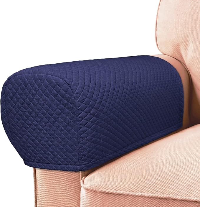 Roytub Couch Arm Covers, Sofa Arm Covers, Stretch Armrest Cover for Sofas, Armchair, Loveseat, Recliner, Sofa armrest Cover, Protect and Decorate Your Sofas, Arm Chair Covers Set of 2(Medium, Navy)