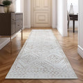 jinchan Hallway Runner Rug 2x8 - Moroccan Kitchen Machine Washable Runner Rug Modern Geometric Soft Faux Wool Ultra-Thin Low-Pile Non-Slip Carpet for Laundry Room Bedroom Farmhouse (2x8ft, Taupe)