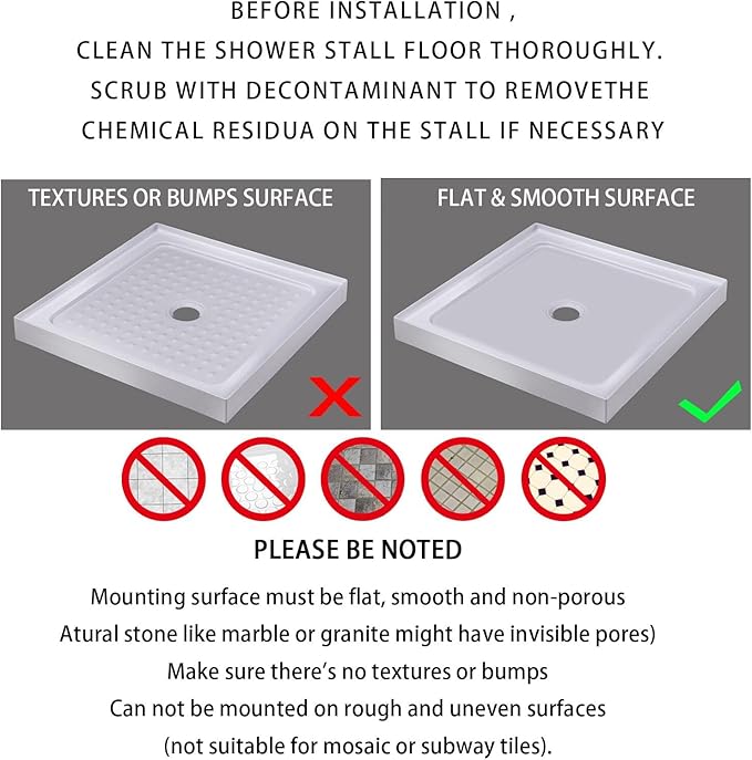 Yimobra Shower Stall Mat Non Slip, 21x21 Inch, Soft Square Bath Mat for Shower with Suction Cups and Drain Holes, Stall Floor Mats for Bathroom, Machine Washable, Bathroom Accessories, Clear