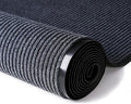 ITINA Door Mat About W4' x L8' Large Outdoor Indoor Mat Waterproof Rubber Back Rugs for Home Office Business Areas Grey-Black