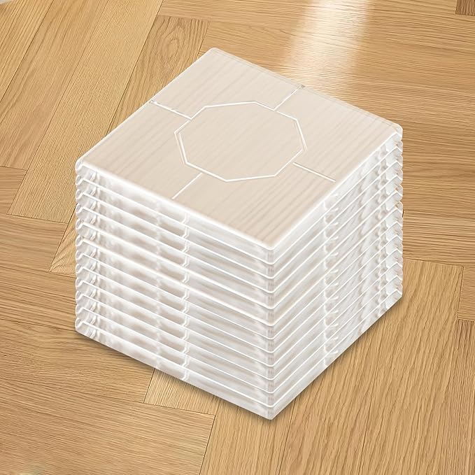 Clear Silicone Cabinet Door Bumpers,Squares 12 Pcs,Self-Adhesive Sound Dampening Pads,Surface Protection & Anti-Friction for Drawers,Table Bottoms,Wall Door Stoppers,Transparent Adhesive Pads