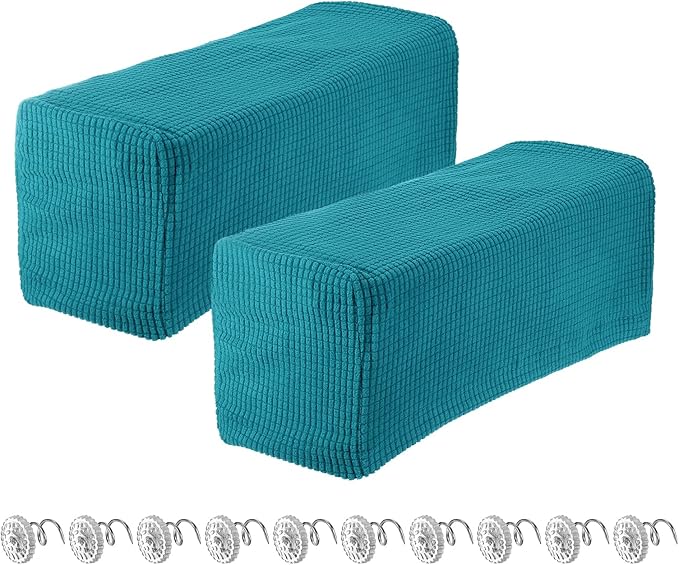 uxcell 2pcs Stretch Armrest Covers for Chairs/Sofas, Couch Arm Covers with Twist Pin, Furniture Protector Slipcovers Blue