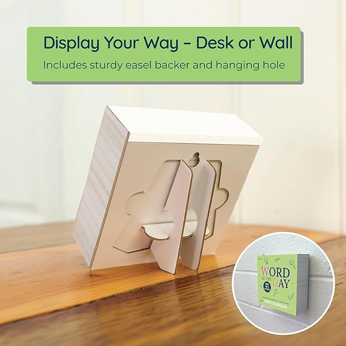 2026 Word of the Day Daily Calendar | Day To Day Tear Off Desktop Calendar with 365 New & Interesting Words & Definitions for Everyday of the Year, Fun Box Calendar Present For Men or Women, Christmas Stocking Stuffer Gift for Home or Office