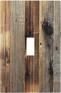 Barn Brown Wood Rustic Weathered Wood Print Decorative Light Switch Cover 1 Gang Single Toggle Device Electrical Faceplate Switchplates Decorator Outlet Wall Plate for Farmhouse Home Decor