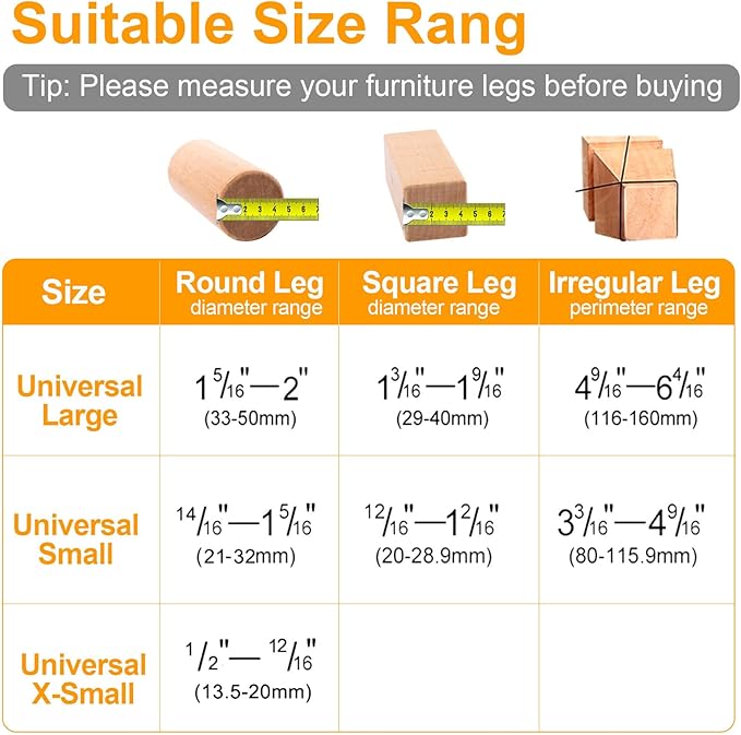 CHUNZEXI 32 Pack Chair Leg Floor Protectors for Hardwood Floors, Silicone Felt Covers Pads Caps, Protect Wood Furniture Feet Floors Noise Reduce and Scratch (Universal Small & Brown)