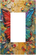 Decorative Outlet Covers Colorful Butterfly Animal Insects Wall Art Abstract 1 Gang Single Rocker Light Switch Cover Plate Wall Plates GFCI Faceplate for Bedroom Home Decor