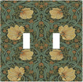 Decorative Switch Plates William Morris Floral Vintage Flowers Pattern 2 Gang Double Toggle Outlet Light Switch Cover Wall Plate Electrical Faceplate for Bedroom living Room Decor