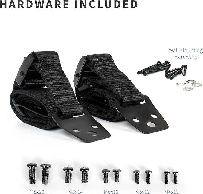 TV Anti-Tip Heavy Duty Dual Cable Kit, Non Tipping Safety Straps for Screens or Furniture Mounting, Adjustable Baby Proofing Anchor, Easy Install Hardware Included, STAND-SK02