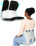 Curble GRAND(Extra Wide & Sturdy) – Ergonomic Chair Back Support, Lumbar Support for Good Posture Correction and Back Pain Relief, Perfect for Office Chair, Floor Seat, Work from Home, Patented(Black)