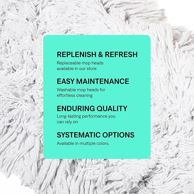 Commercial Dust Mop & Floor Sweeper, 60 in. Dust Mop for Hardwood Floors, Cotton Mop Head, Wooden Broom Handle, Industrial Dry Mop for Floor Cleaning & Janitorial Supplies