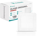 150 Count Island Dressing Bordered Gauze 4" x 4", Gauze Pads Individually Wrapped, Non-Stick Pad in Center with Adhesive Border, Bandages for Wounds, First Aid