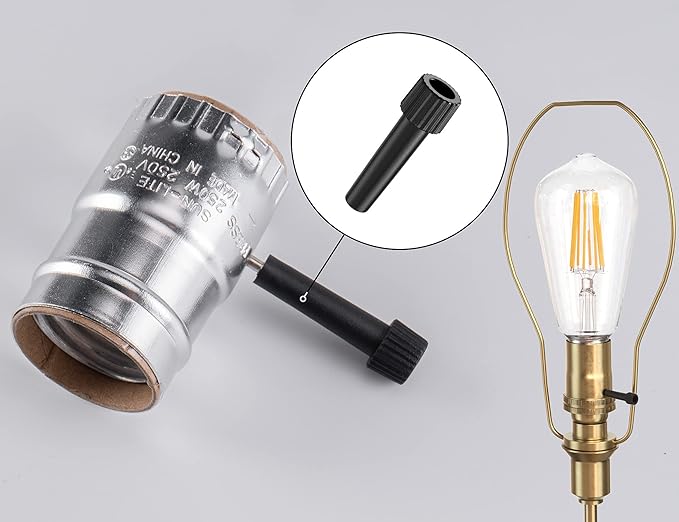 DiCUNO Lamp Switch Knob Replacement, Screw Threaded Twist On/Off Turn Switch Knobs for Table Lamps, 35mm Length, 4 Packs