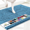 Muddy Mat® AS-SEEN-ON-TV Highly Absorbent Microfiber Door Mat and Pet Rug, Non Slip Thick Washable Area and Bath Mat Soft Chenille for Kitchen Bathroom Bedroom Indoor and Outdoor - Sky Blue 24" x 120"