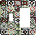 Outlet Covers Talavera Tile Decal 1 Toggle 1 Rocker Combination Decorative Wall Plate Electrical Switch Plates Light Switch Cover Plate for Bedroom Bathroom Decor