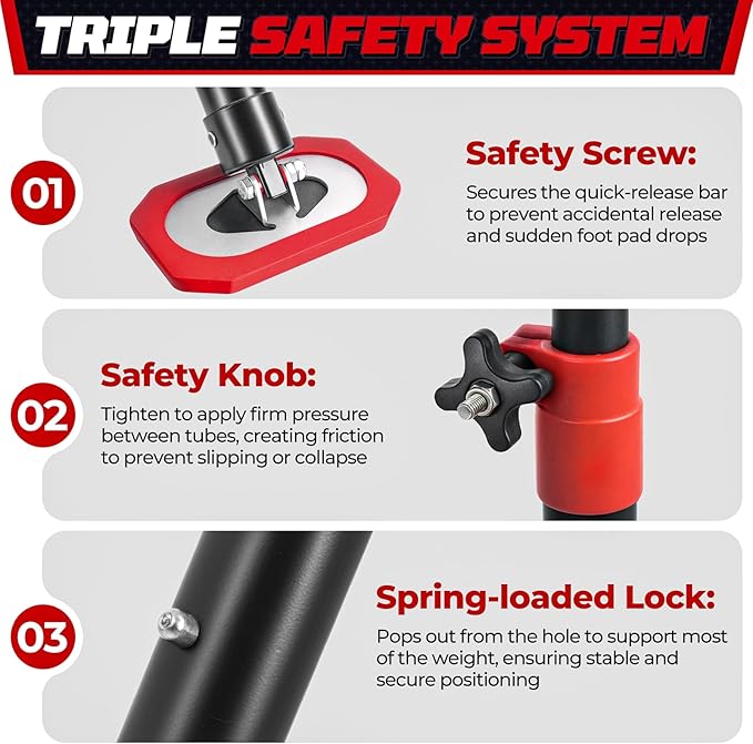 XINQIAO Cabinet Jacks for Installing Cabinets, Heavy Duty Third Hand Tools Adjustable Support Pole from 23.6 IN to 45.3 IN, 2 PCS