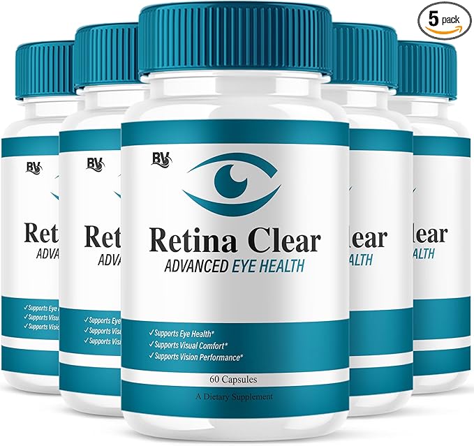(5 Pack) Retina Clear Advanced Eye Health Supplement, Retina Clear Max Strength Overall Vision & Wellness Supplement, RetinaClear Advanced Vision Support and Eye Health Formula Pills (300 Capsules)