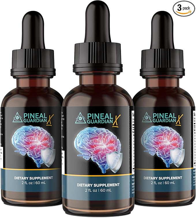 Pineal Guardian X - Rapid Pineal Gland Decalcification Drops for Cognitive Health Support - Brain Supplement to Keep Cognitive Function, Memory and Focus in Top Shape - Pack of 3