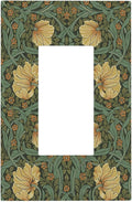 Decorative Outlet Covers William Morris Floral Vintage Flowers Pattern 1 Gang Single Rocker Light Switch Cover Plate Wall Plates GFCI Faceplate for Bedroom living Room Decor