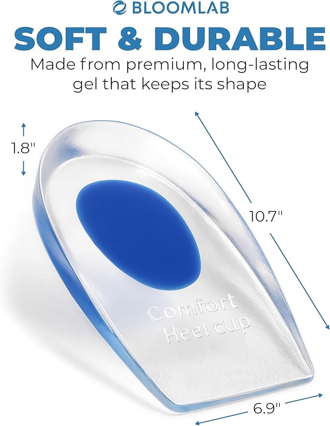 Gel Heel Pads, 6 Pack, for Achilles Tendonitis, Shoe Wedge Inserts for Plantar Fasciitis, Bone Spur, Foot Pain Relief Support, Comfort Cushion Insoles for Women/Men