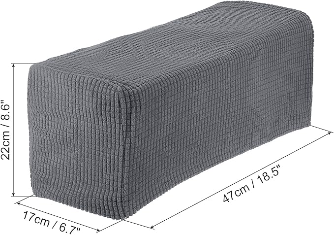uxcell 2pcs Stretch Armrest Covers for Chairs/Sofas, Couch Arm Covers with Twist Pin, Furniture Protector Slipcovers Light Grey