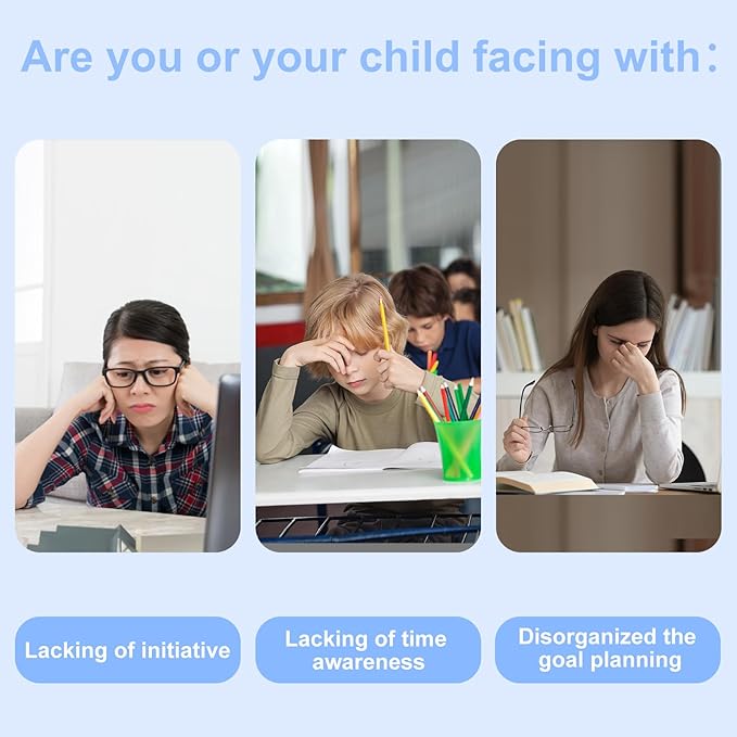 Visual Timer for Kids with Planning Board ADHD Tools Schedule for Kids with Autism Desk Timer Management Silence Tools for Classroom Home