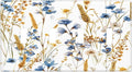 Vintage Wildflower Blue Gold Country Fall Wheat Floral Light Switch Covers Quad Toggle Electrical Faceplate 4 Gang Wall Plate Decorative Switch Plates Cover for Bedroom Living Room Decor