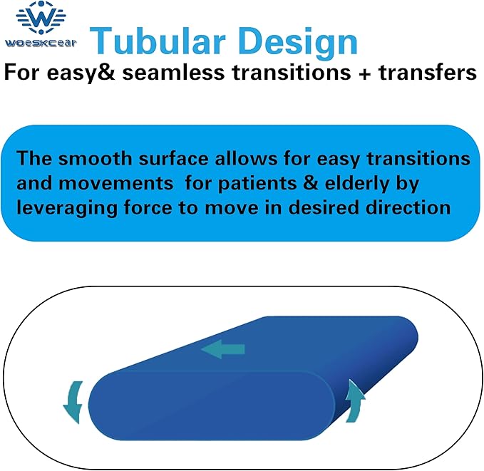Tubular Slide Sheet for Patient Transfer, Turning, Lifting, Repositioning, Home Care Transfers, Washable & Reusable Slide Board, Hospital Draw Bed Sheets for Wheelchairs, Nylon Fabric