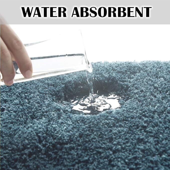 Suchtale Extra Soft & Absorbent Shaggy Bath Mat (24 x 60, Slate) - Machine Washable Microfiber, Non-Slip, Luxury Floor Mat