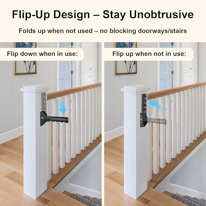 Doorway Assist Handle Flip Up Grab Bar for Seniors & Mobility-Impaired Users, Providing Support & Balance, Non-Slip 300 LBS Capacity, Small Safety Grab Handle for Steps/Stairs/Doorways