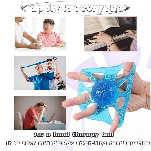 DEEYOTA Finger Exerciser & Hand Strengthener Rehab,Exercise Squeeze Ball for Hands,Hand Strength Trainer for Rehab,Arthritis,Carpal Tunnel(2 Pcs)