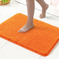 MIULEE Orange Bathroom Rugs Non Slip Bath Mat 24'' x 48'' Shaggy Soft Bath Rug Plush Microfiber Absorbent Water for Shower Tub Machine Washable