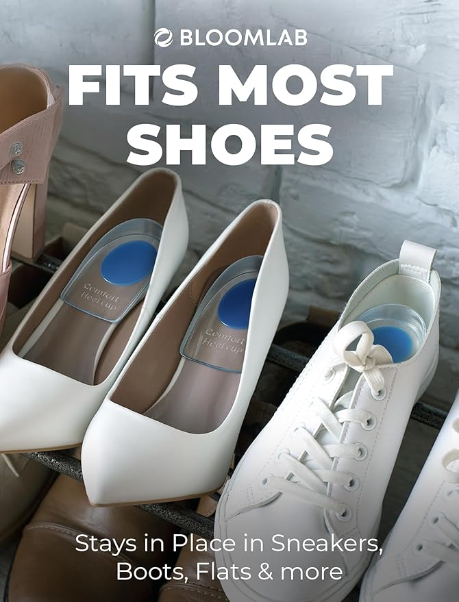 Gel Heel Pads, 6 Pack, for Achilles Tendonitis, Shoe Wedge Inserts for Plantar Fasciitis, Bone Spur, Foot Pain Relief Support, Comfort Cushion Insoles for Women/Men