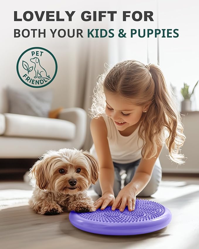 Trideer Wobble Cushion Core Balance Disc, Flexible Seating for Classroom Elementary, Wiggle Seat for Sensory Kids, Balance Pad with Inflation Pump