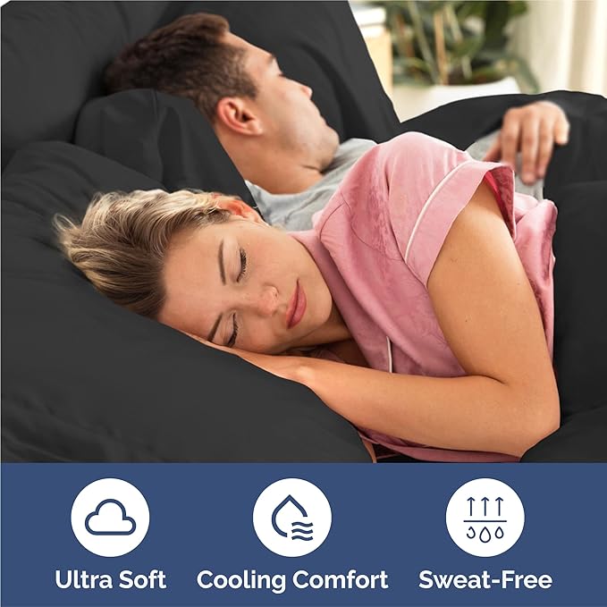 King 6 Piece Sheet Set - Cooling & Breathable Bed Sheets - Hotel Luxury Bed Sheets for Women, Men, Kids & Teens - Comfy Bedding with Deep Pockets & Easy Fit - Soft and Wrinkle Free - King Black Sheets