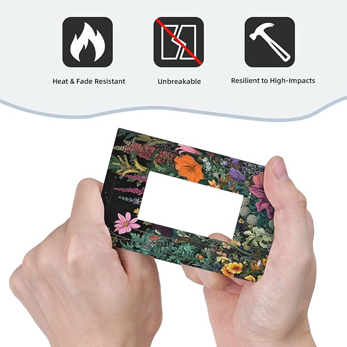 Decorative Outlet Covers Colorful Floral Dark Sky Wildflower Plants 1 Gang Rocker Light Switch Cover Plate Single Gfci Light Switch Covers Wall Plate for Bathroom Decor