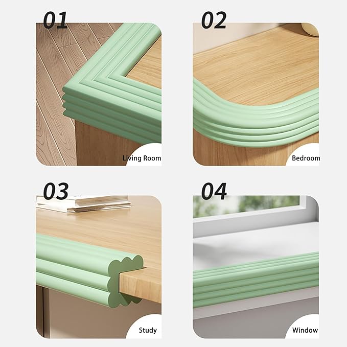Edge Corner Protector, W-Shaped Sharp Edge Safety Corner Edge Foam Padding, Edge Guards Bumpers, Proofing Furniture Edge Protector for Table Edges & Sharp Corners(Gray,2 Pack)